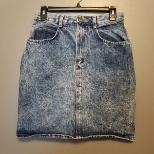 VTG 80's FIRST denim acid wash mini skirt size 11